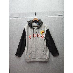 Disney Pooh Womens Fleece Pullover Hoodie Gray/Black 18W/20W With Front Pocket &